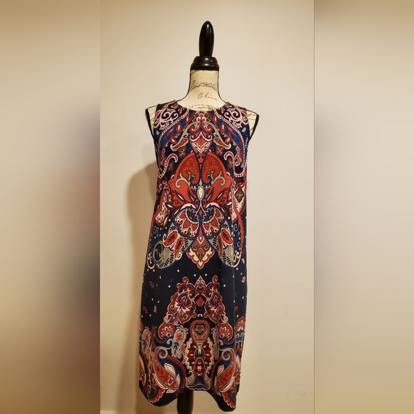 Banana Republic Dresses & Skirts - Banana Republic Blue and Pink Sheath Midi Dress, Size XL.